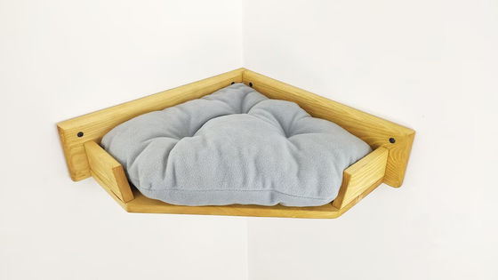 Haushalt Wandmontierte Katze Spielhaus mit Turm Katzenbett in Naturholzfarbe