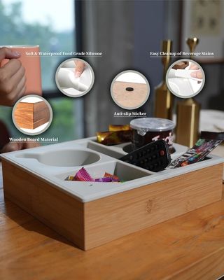 Wasserdichtes Bambusholzsofa Snack-Organisator zum Drucken