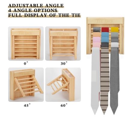 Stylisch aussehen Wand montiert Holz Krawatten Organisator Gürtel Hanger Krawattenhalter für Platzersparnis