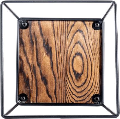 Hochmenge Brannte Holz Schwarzmetall Draht Quadratisch Lebensmittel Anzeige Holz-Pizza-Stände