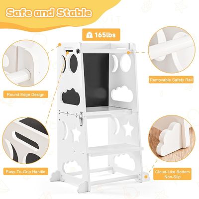 Kinder Küche Schritt Hocker Lernen Stehender Turm mit verstellbarer Plattform Postverpackung