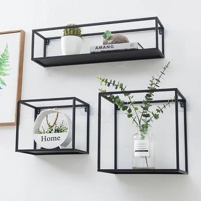 NO Aufblasbares Holz-Wandregal mit modernen Metall- und Massivholzregalen