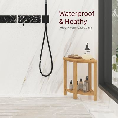 Kein zusammengefalteter Bamboo-Badezimmer-Duschhocker mit Regal Das ultimative Bad