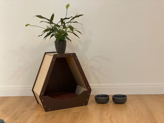 Speichern Sie Platz Funktion Haustierhaus mit modernem Holzdesign und natürlicher Holzfarbe