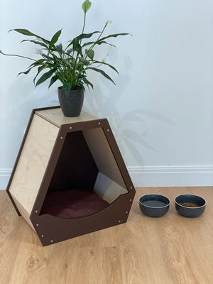 Speichern Sie Platz Funktion Haustierhaus mit modernem Holzdesign und natürlicher Holzfarbe