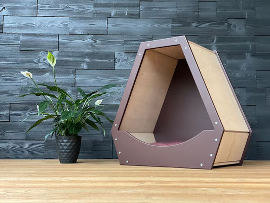 Speichern Sie Platz Funktion Haustierhaus mit modernem Holzdesign und natürlicher Holzfarbe