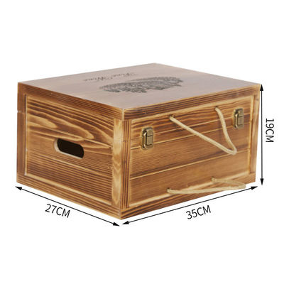 Custom Logo akzeptabel Custom Handgefertigt 6 Flaschen Holzwein Geschenkboxen Hinged Box