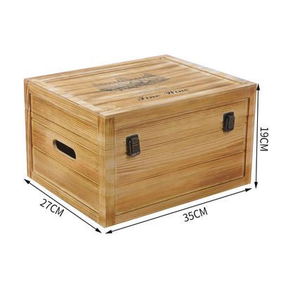 Custom Logo akzeptabel Custom Handgefertigt 6 Flaschen Holzwein Geschenkboxen Hinged Box