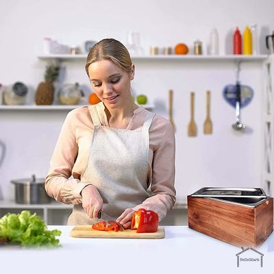 Küchenkompostbehälter aus Edelstahl mit Klappdeckel und rostfester Einlage auf Wunsch
