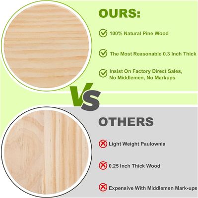 Gravierte, umweltfreundliche Holzunterstände für Tischdekoration Zubehör Vorrat Matten Pads