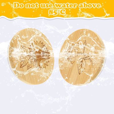 Holz einfache Farbe Bambus-Glasdeckel mit Silikon-Siegelringe Einfach offenes Ende Design