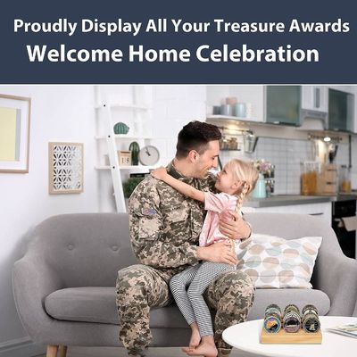 4x6x1 Zoll Militärische Herausforderung Münzhalter Display Stand Rack für benutzerdefinierte Größe Münzen