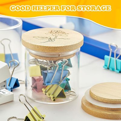 Holz einfache Farbe Bambus-Glasdeckel mit Silikon-Siegelringe Einfach offenes Ende Design