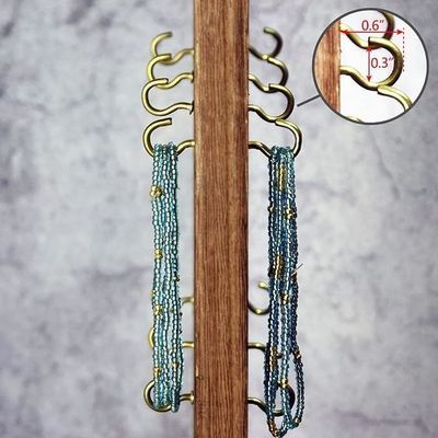 Platz spart Funktion 9 W X 7.5 D X 16.5 H Holz Schmuck Display Stand mit 32 Haken