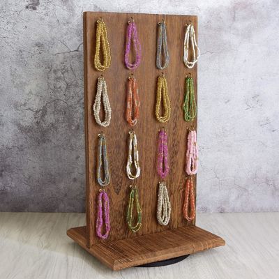 Platz spart Funktion 9 W X 7.5 D X 16.5 H Holz Schmuck Display Stand mit 32 Haken