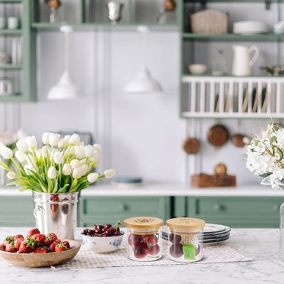 Holz einfache Farbe Bambus-Glasdeckel mit Silikon-Siegelringe Einfach offenes Ende Design