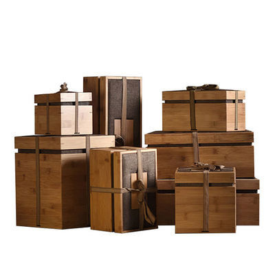 Custom Luxury Tee Set Geschenkbox Bambus Lager Produktverpackung Holzkisten