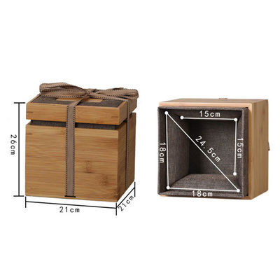 Bambus- oder Holzmaterialien auf Maß Matt Lamination Druck Gravierungen Logo Schmuck Geschenkboxen