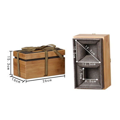 Bambus- oder Holzmaterialien auf Maß Matt Lamination Druck Gravierungen Logo Schmuck Geschenkboxen