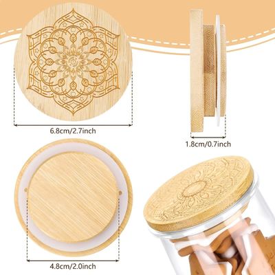 Frischer Stil 12 Stück Holz Flaschen für Kerzen Glas Joghurt Flasche Deckel Deckel Holz