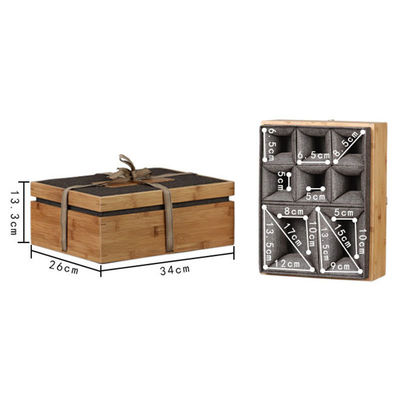 Graviertes Logo Geschenkpaket Umweltschutz Bambus- und Polyesteruhrkasten für Männer