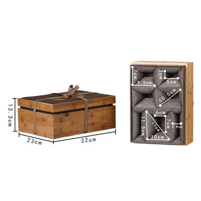 Graviertes Logo Geschenkpaket Umweltschutz Bambus- und Polyesteruhrkasten für Männer