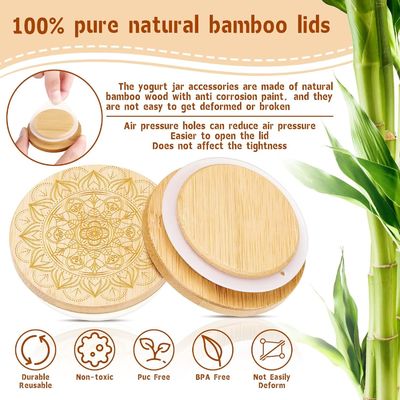 Frischer Stil 12 Stück Holz Flaschen für Kerzen Glas Joghurt Flasche Deckel Deckel Holz