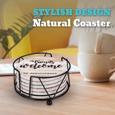 Marmor Sarkastic Absorptionsstein Kork Getränke Coasters mit Halter Custom Luxus 6 Stück