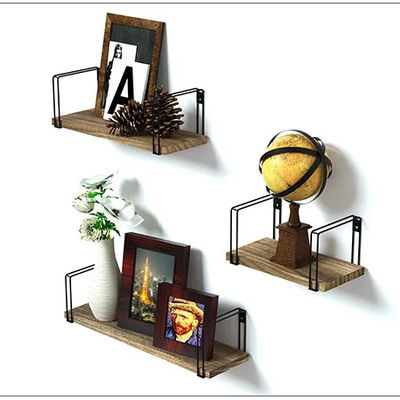 Wohnzimmermöbel Wandregal Metall Holz Modernes Küchengerät Platz sparen