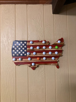 Holz amerikanische Flagge Golfballhalter für Golfball Display im Wohnzimmer