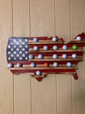 Holz amerikanische Flagge Golfballhalter für Golfball Display im Wohnzimmer