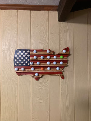 Holz amerikanische Flagge Golfballhalter für Golfball Display im Wohnzimmer