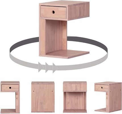 12.5 x 15.75 x 19.75 Zoll Lackierter Nachttisch mit einer Schublade Holztisch