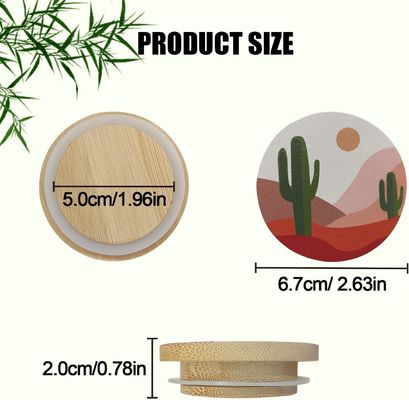 8 Silikon-Siegelringe mit farbenfrohen Boho-Mustern und Bambusdeckeln