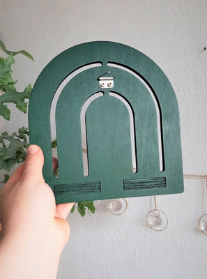 Regenbogen Holz Wand hängende Dekoration Kleine Pflanzen Displayregal für Wohnzimmermöbel