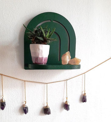 Regenbogen Holz Wand hängende Dekoration Kleine Pflanzen Displayregal für Wohnzimmermöbel