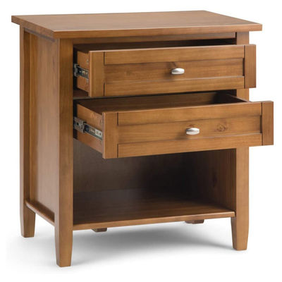 Schlafzimmermöbel Modernes Design Rustikales 24" Schwarzes Weites Nachttisch Massivholz Nachttisch