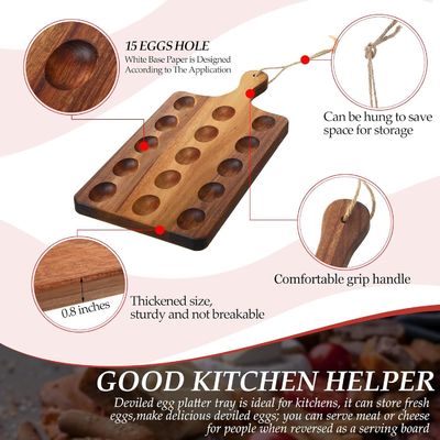 Umkehrbare Holz-Devilled-Ei-Teller auf Wunsch Akazien-Charcuterie-Blatt