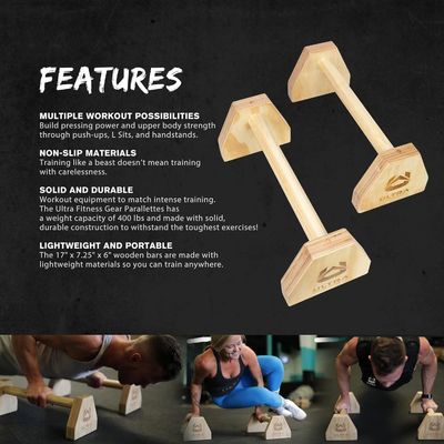 OEM/ODM 202405 Ultra Fitness Holzparallettes für L-Sitze und Handstand-Push-ups