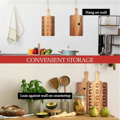 Umkehrbare Holz-Devilled-Ei-Teller auf Wunsch Akazien-Charcuterie-Blatt