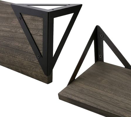 Modernes Design Schwarzmetall Holz Wandregale Schwimmbad Holz Lagerregal für Bad