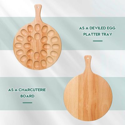 Holz-Devilled-Ei-Platte und Charcuterie Board für Ostern Weihnachten Funktionsdesign