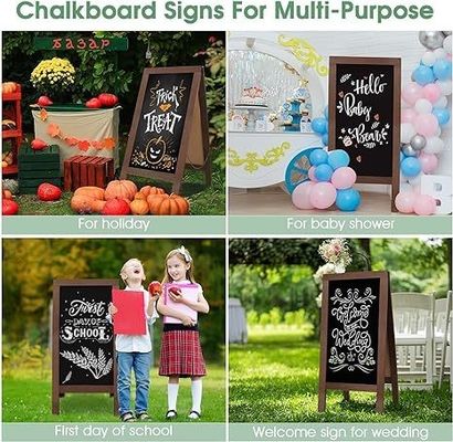 Verbrannte Holz-Doppelseitige Stehende Chalkboard für Cafés und Restaurants Menü