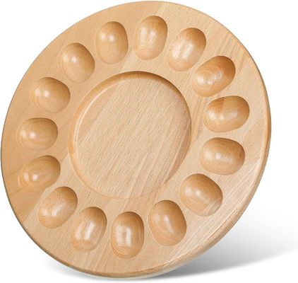 OEM 15 Löcher Umkehrbares Holz-Deviled-Ei-Teller-Chercuterie-Board Dicke Ei-Tray Hühnerei-Eierbehälter