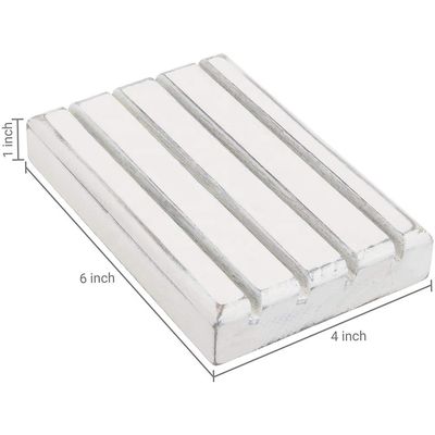Gemaltes Braun 4 Reihen Brändes Holz Militärische Herausforderung Münzen Display Halter Stand 4x6x1 Zoll