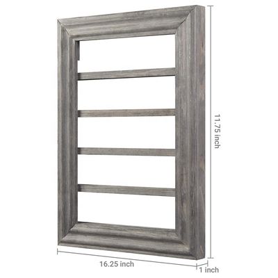 5-Tier Vintage Grau Holz Druck Verbrannte Herausforderung Münze Display Rack für Wandmontage