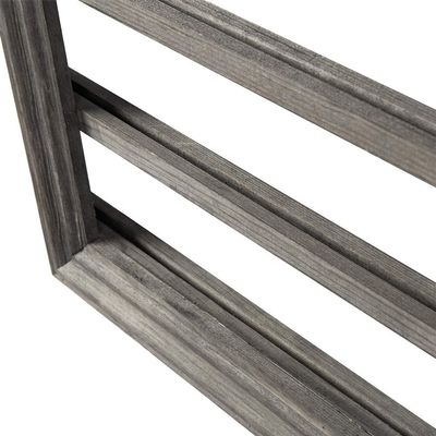 5-Tier Vintage Grau Holz Druck Verbrannte Herausforderung Münze Display Rack für Wandmontage