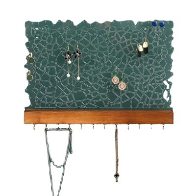 Funktionales Design Holz-Floating-Regal Acryl-Ohrring-Display für das personalisierte Logo