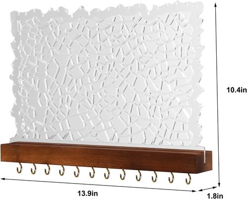 Funktionales Design Holz-Floating-Regal Acryl-Ohrring-Display für das personalisierte Logo