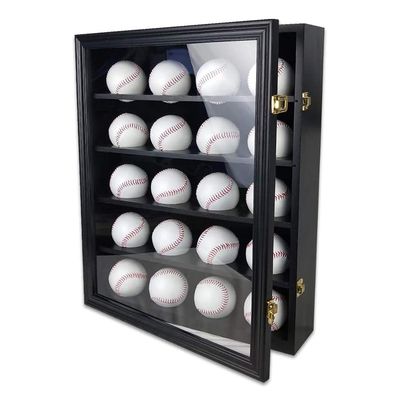 Holz und Acryl Schwarz 20 Baseballkasten Schrank zur Aufbewahrung von Sportdenkmälern